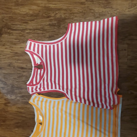 2 Maeve by Anthropologie Cropped Striped Tank Orange Striped Tank Tops Xlarge - Picture 3 of 10